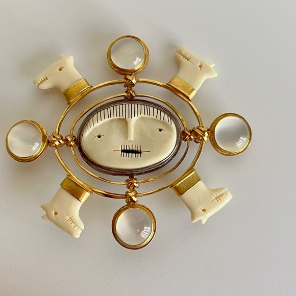 Carolyn Morris Bach Brooch Sterling Silver and 18K Gold - Picture 5 of 15